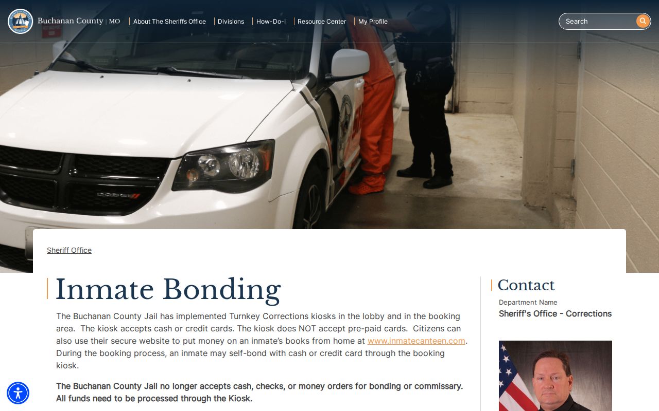 Buchanan County Turnkey kiosk and booking bond guidance