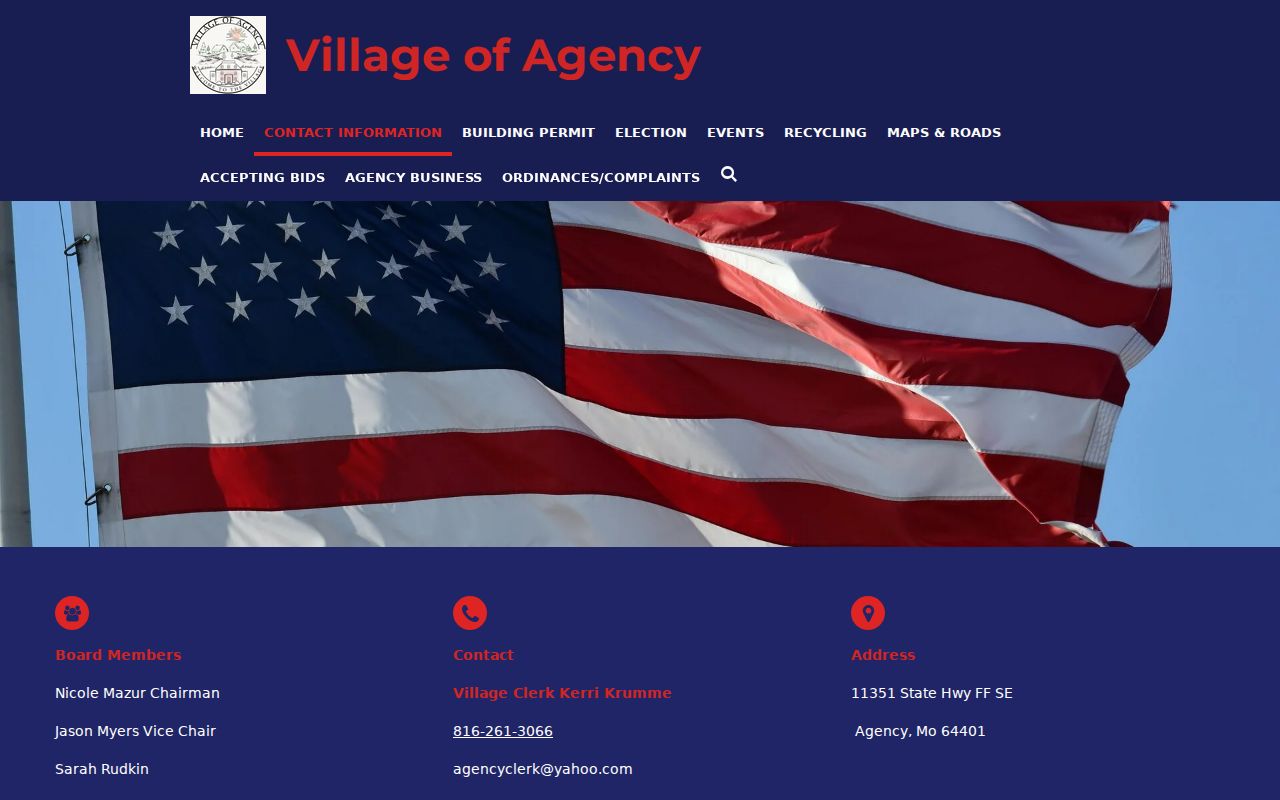 Village of Agency clerk contact for citation routing