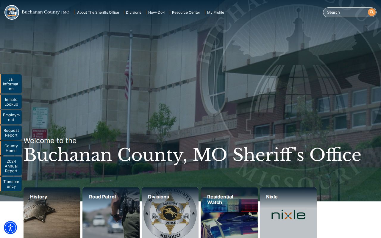 Buchanan County Sheriff divisions and official warrant resources