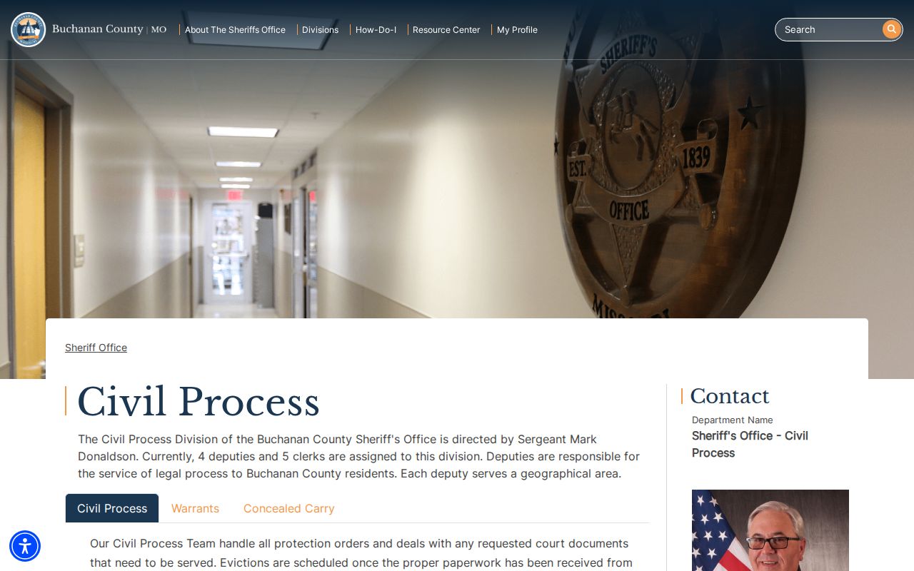 Buchanan County Warrants team duties and contact channel